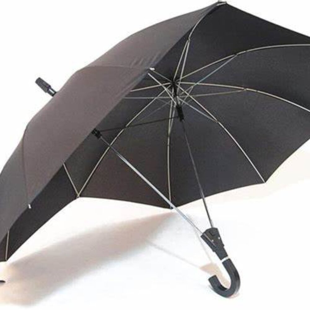 Phenix Black Automatic J-Handle Umbrella Double